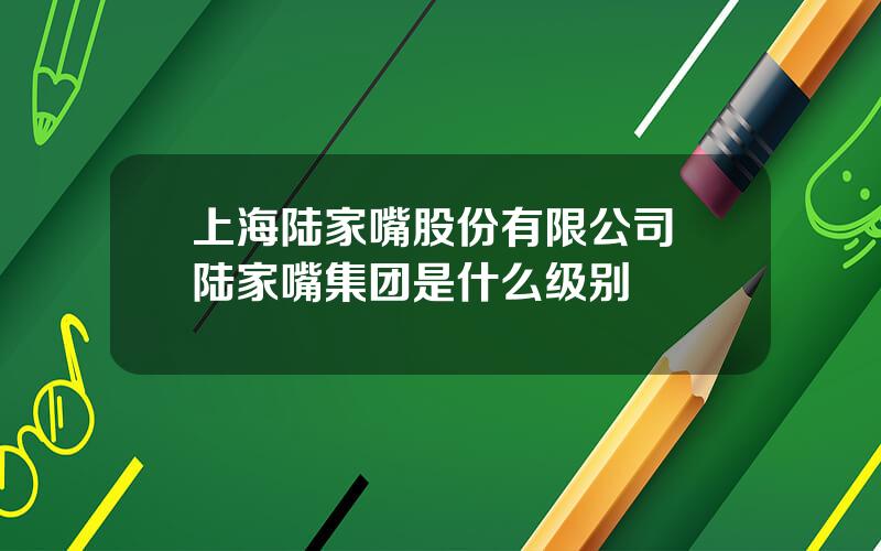 上海陆家嘴股份有限公司 陆家嘴集团是什么级别